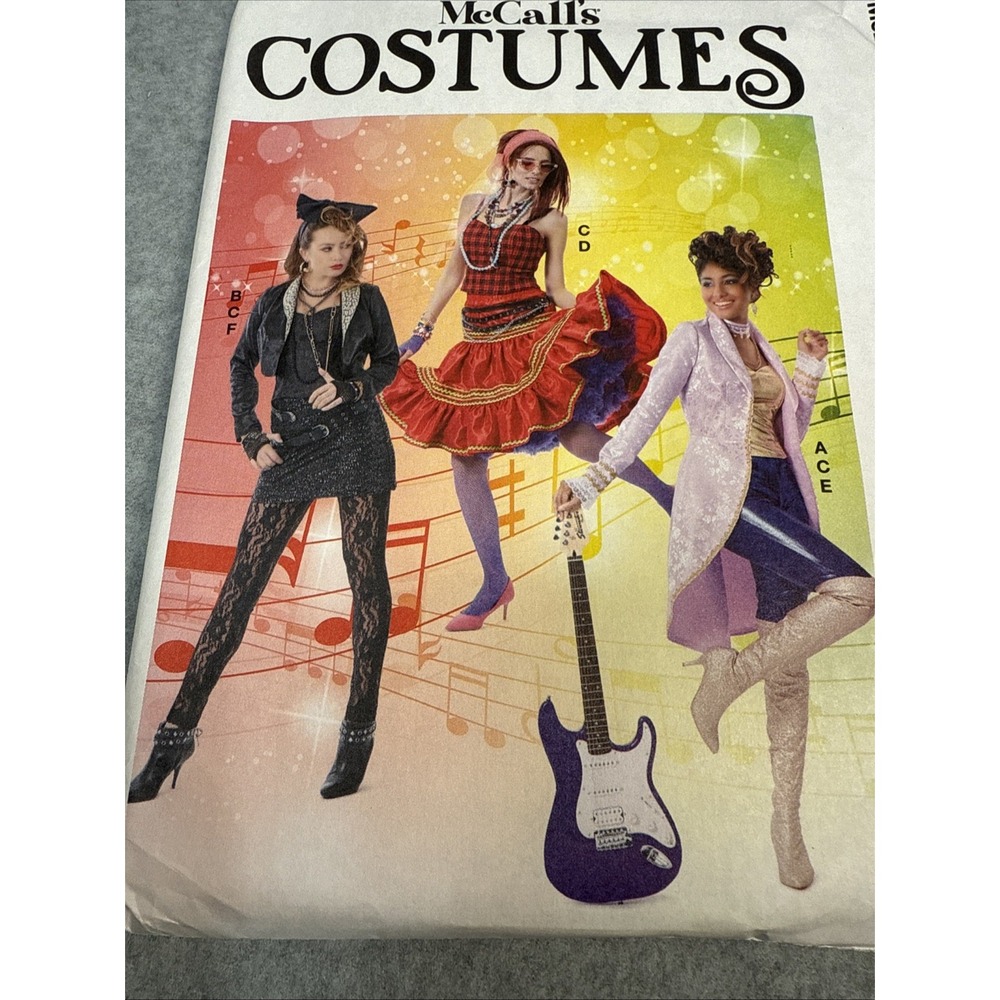 McCall's Pattern M8224 Costume Punk Rocker‎ Mini Skirt Coat Pants Corset 6 - 14